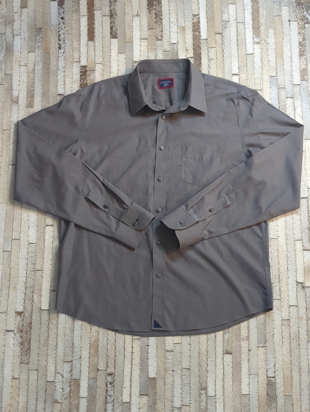 UNTUCKit Men's L Sangiovese Wrinkle-Free Button Down Gray Shirt